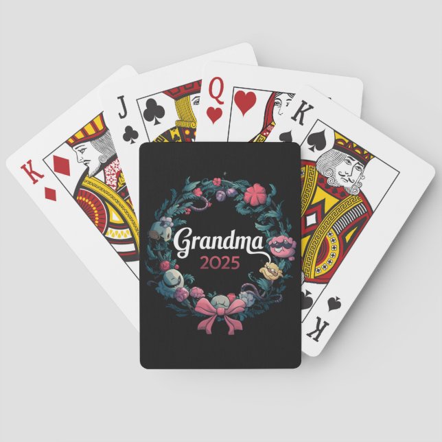 Grandma 2025 For New Grandmother Gift Poker Cards (Back)