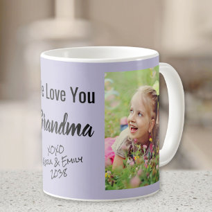Grandma 2 Photos Purple Coffee Mug