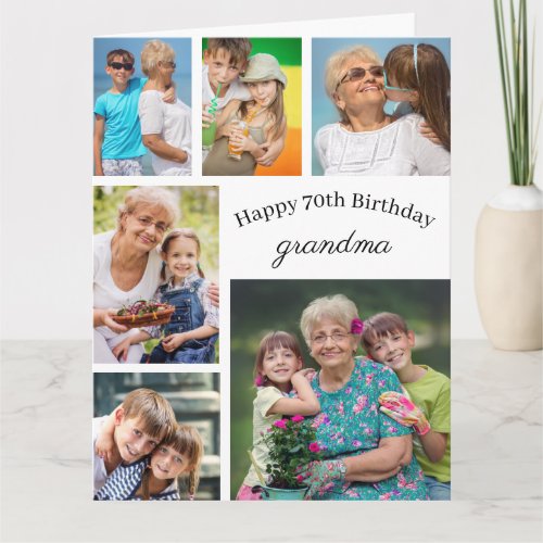 Grandma 6 Photo Collage Any Age Big Happy Birthday