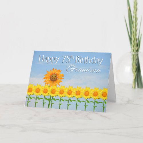 Grandma 75th Birthday Sunflowers Card