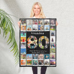Grandma 80th Birthday Photo Template Fleece Blanket<br><div class="desc">Make Grandma feel special with this wonderful photo blanket. Add your favorite images to create a heartfelt keepsake with loving memories.</div>