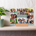 Grandma 8 Photo Collage Sage Green Cream Print Holder<br><div class="desc">Give the best grandma ever an elegant custom sage green and cream 8 photo collage giclee photo print with a wood holder to display her favorite people. Add 8 photos of her grandchildren, family members, pets, etc. Customize the expression to "I Love You" or "We Love You, " and whether...</div>