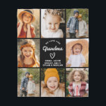 Grandma 8-Photo Collage Text Gift Personalized Fleece Blanket<br><div class="desc">The Grandma 8-Photo Personalized Custom Text Gift Fleece Blanket is a heartwarming and unique way to show Grandma your love. Featuring a collage of eight cherished family photos, this blanket is personalized with custom text to create a one-of-a-kind keepsake. Made from soft, cozy fleece, it provides both warmth and a...</div>
