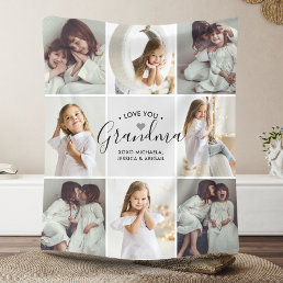 Grandma 8-Photo Custom Text Personalized Gift Fleece Blanket