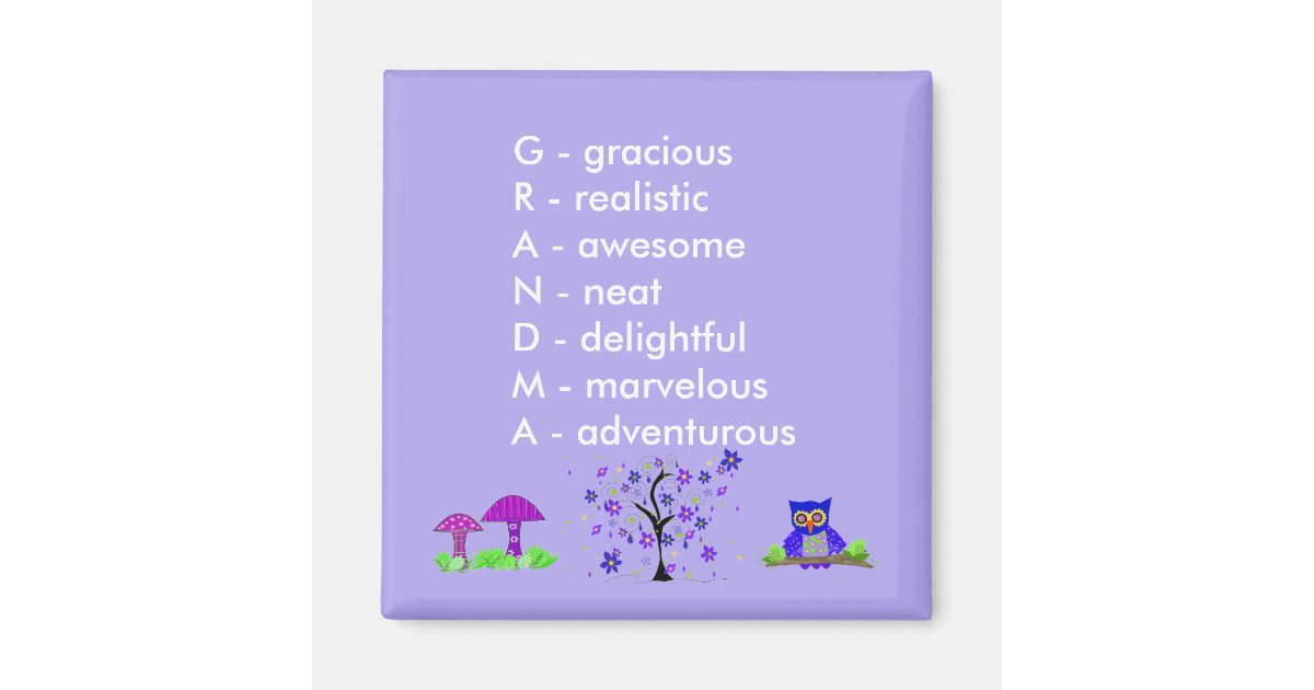 Grandma Acrostic Magnet | Zazzle