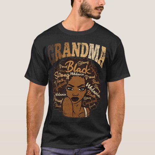 Grandma Afro Woman Black History BLM Melanin Grand T_Shirt