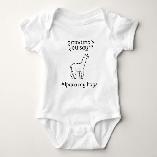 grandma Alpaca my bags Baby Bodysuit