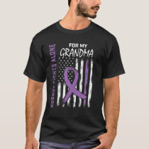 Grandma Alzheimers Awareness USA Flag Dementia Fam T-Shirt