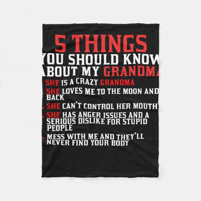 Grandma and Grandchildren Fleece Blanket (Front)