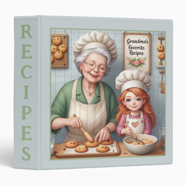 Grandma and Granddaughter Favorite Recipes 3 Ring Binder (Front/Spine)