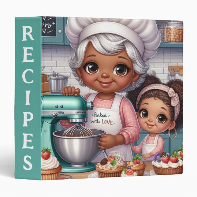 Grandma and Granddaughter Favorite Recipes 3 Ring Binder (Front/Spine)