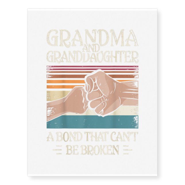 Grandma And Granddaughter Gift Temporary Tattoos (Front)