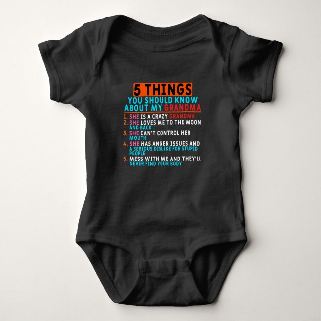 Grandma And Grandkids Baby Bodysuit (Front)