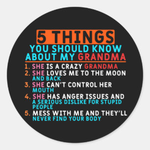 Grandma And Grandkids Classic Round Sticker