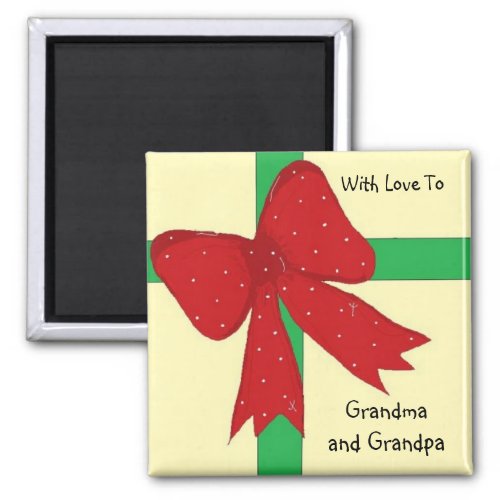 Grandma and Grandpa Bow Magnet