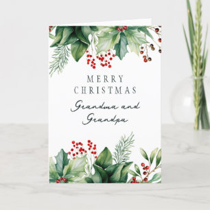 Grandma and Grandpa Christmas Folded Holiday Card