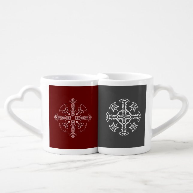 Grandma and Grandpa Hidden Words Coffee Mug Set (Front Nesting)