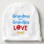 Grandma and Grandpa Love Me Baby Beanie (Front)