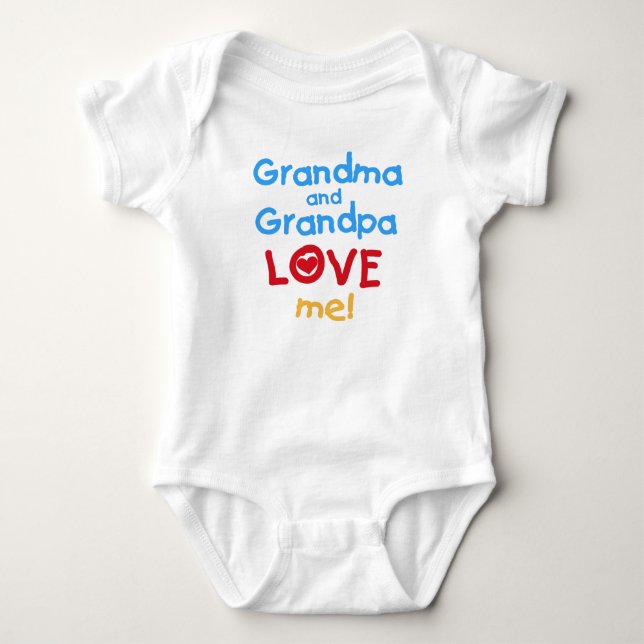 Grandma and Grandpa Love Me Baby Bodysuit (Front)