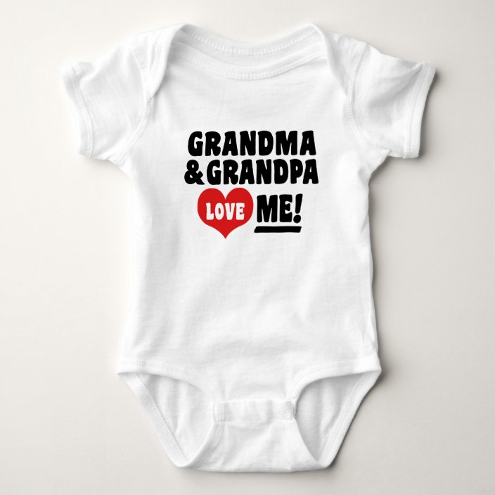 Grandma And Grandpa Love Me Baby Bodysuit | Zazzle.com