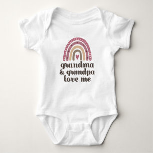 Grandma and Grandpa Love Me Boho Rainbow Baby Bodysuit