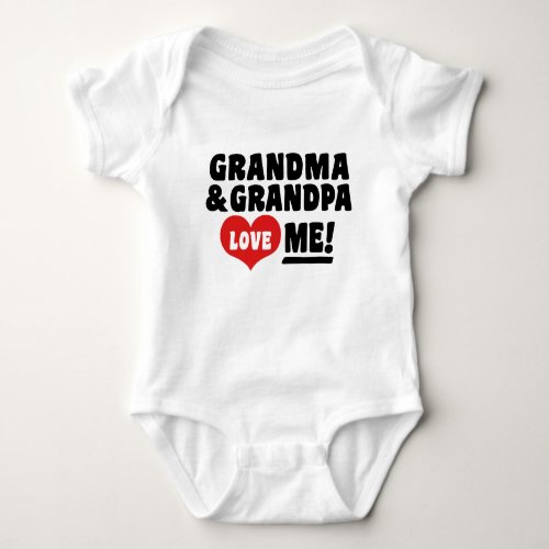 Grandma and Grandpa Love Me Pacifier Baby Bodysuit