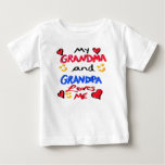 Grandma and Grandpa Loves Me Hearts Baby T-Shirt