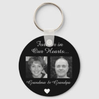 Grandma and Grandpa Memorial in Silver Keychain