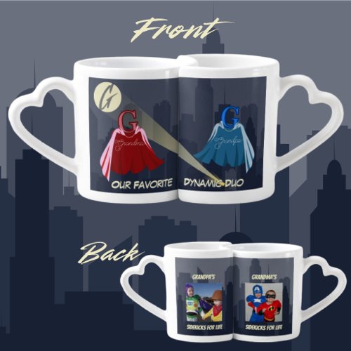 Grandma and Grandpa Super Grandparents Coffee Mug Set