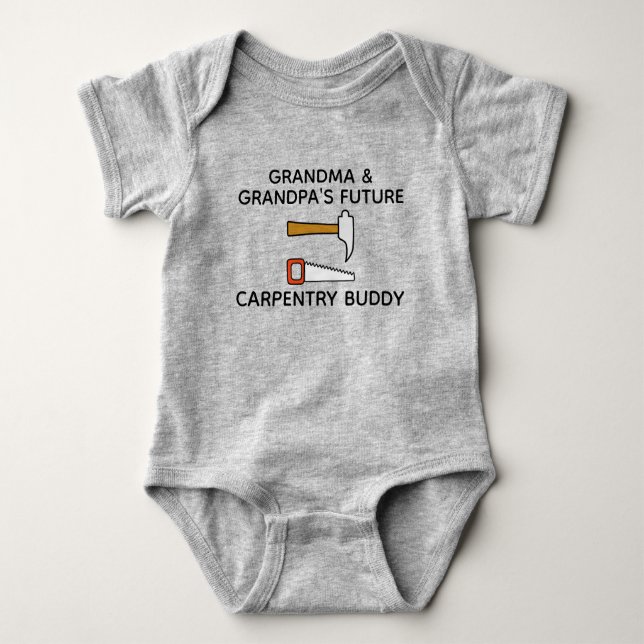 Grandma and Grandpa's Future Carpenter Buddy Baby Bodysuit (Front)