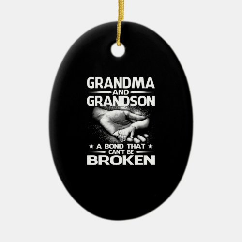 Grandma and Grandson A Bond That Cant Be Broken Ceramic Ornament