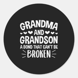 Grandma And Grandson A Bond That Can't Be Broken Classic Round Sticker