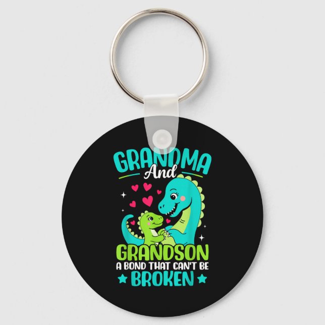 Grandma And Grandson A Bond That Can't Be Broken D Keychain (Front)