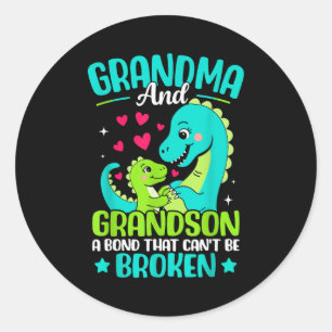 Grandma And Grandson A Bond That Cant Be Broken Di Classic Round Sticker