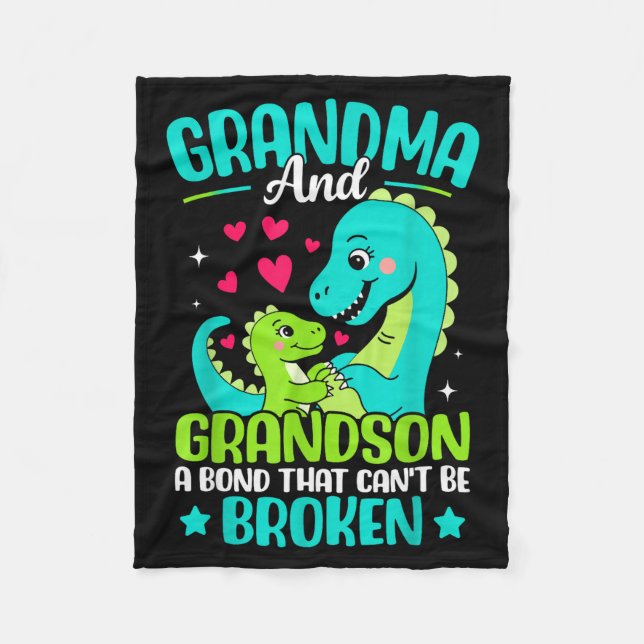 Grandma And Grandson A Bond That Cant Be Broken Di Fleece Blanket (Front)