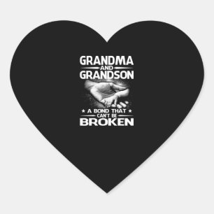 Grandma and Grandson A Bond That Can't Be Broken Heart Sticker