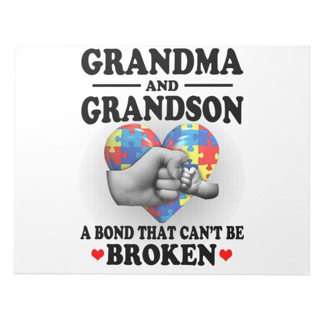 Grandma and Grandson a bond that can't be broken Notepad (Front)