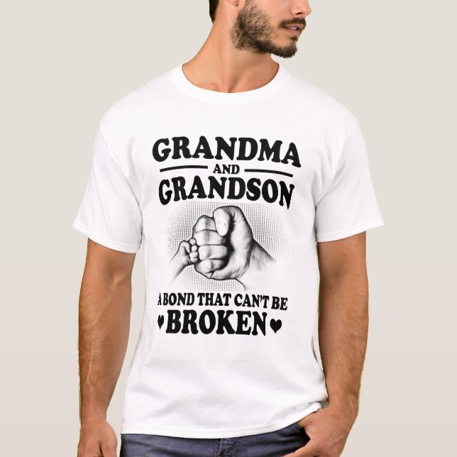 Grandma And Grandson A Bond That Can't Be Broken T-Shirt (Front)