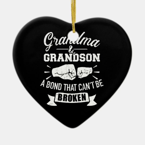 Grandma and grandson bond that cant be broken ceramic ornament