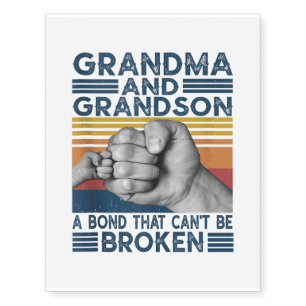 Grandma And Grandson Bond That Cant Be Broken Gift Temporary Tattoos