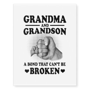 Grandma And Grandson Bond That Cant Be Broken Gift Temporary Tattoos