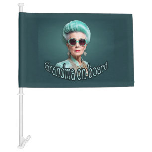 grandma and pa on board car flag