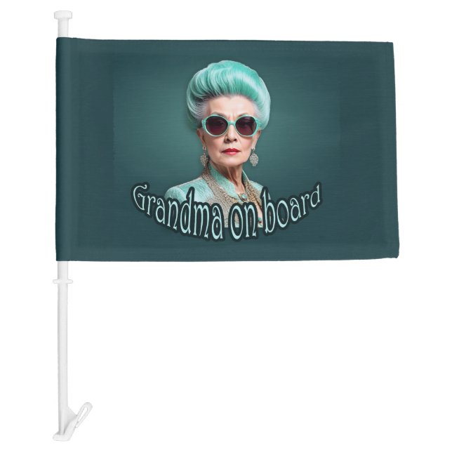 grandma and pa on board car flag (Front)