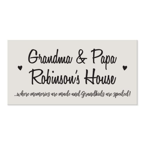Grandma and Papa Family Name White Wall Plaque