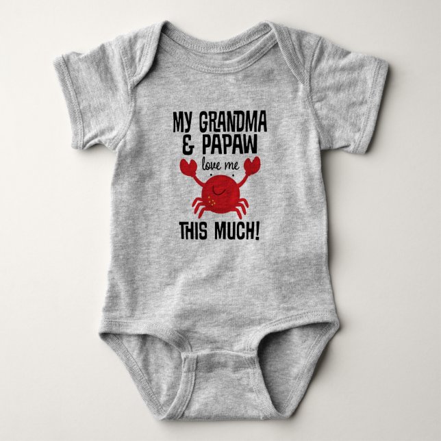 Grandma and Papaw Love Me Baby Bodysuit (Front)