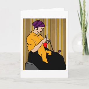 Grandma At The Knitting Hobby Crocheting Card