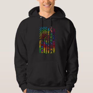Grandma Autism Awareness Puzzle Flag Hoodie