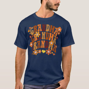 Grandma Autumn Fall Vintage Retro Groovy Hippie Fl T-Shirt