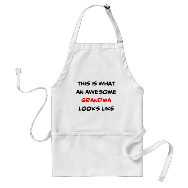 grandma, awesome adult apron (Front)