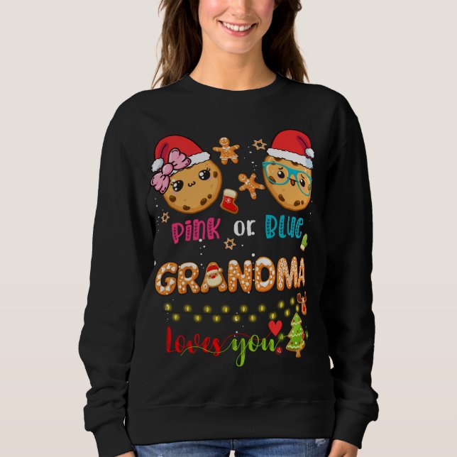 Grandma Baby Gender Reveal Christmas Gingerbread B Sweatshirt (Front)